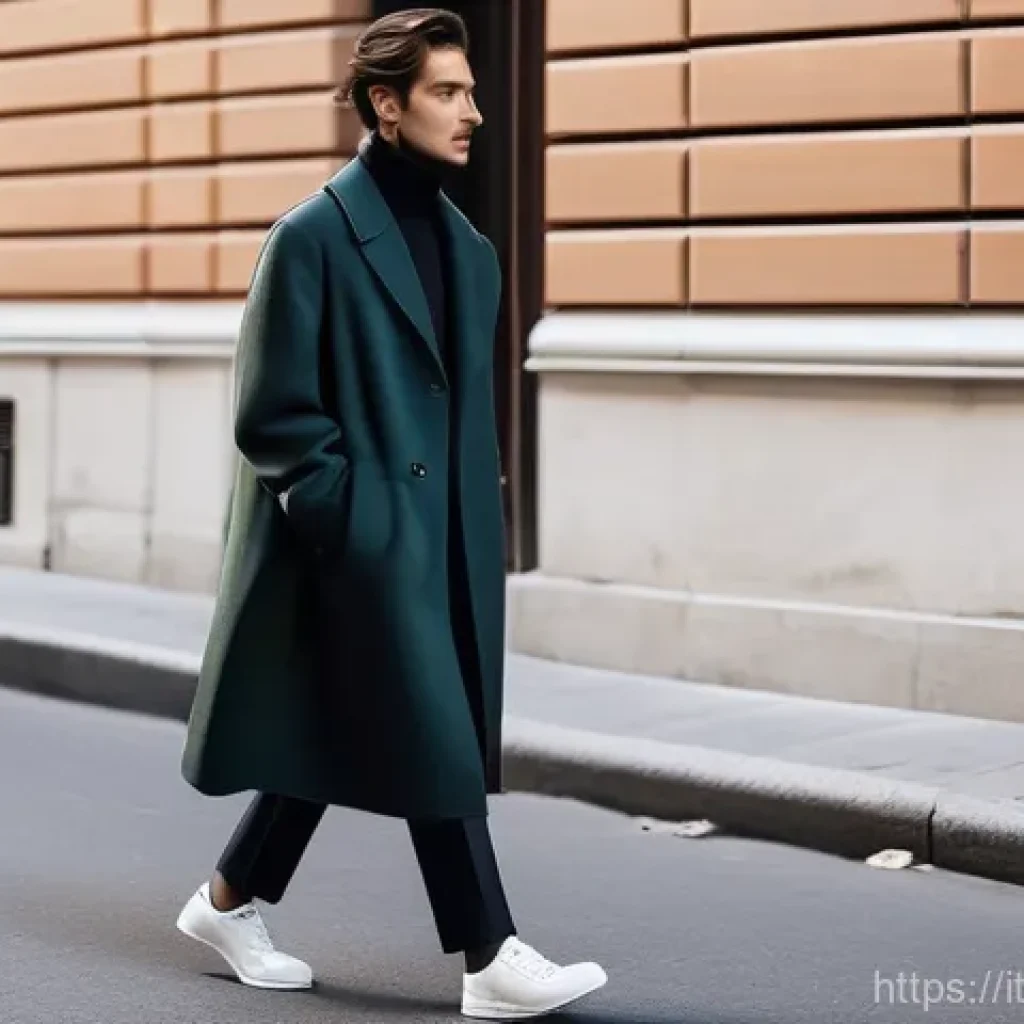 가을 남성 코트 스타일링 - **Oversize Coat: Milanese Street Style**
    A stylish person, exuding effortless nonchalance, walks...