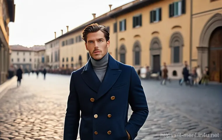 가을 남성 코트 스타일링 - **Oversize Coat: Milanese Street Style**
    A stylish person, exuding effortless nonchalance, walks...