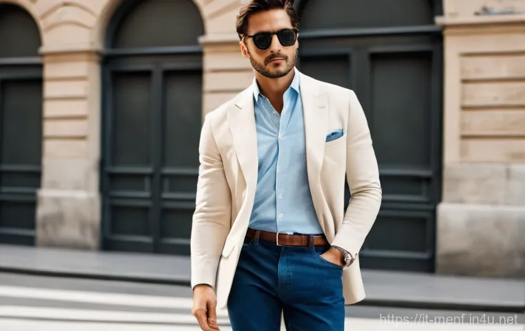 남성 캐주얼 신발 추천 - **Prompt:** A stylish Italian man, in his late 30s, confidently walking through a sun-drenched, eleg...