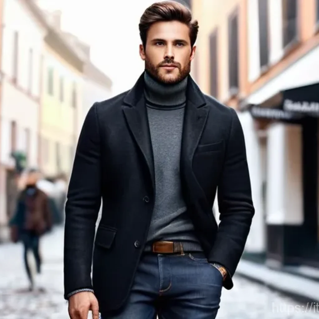 겨울 남성 가죽 장화 - **Prompt: Elegant Men's Chelsea Boots in an Urban Setting**
    "A stylish Italian man, in his late ...