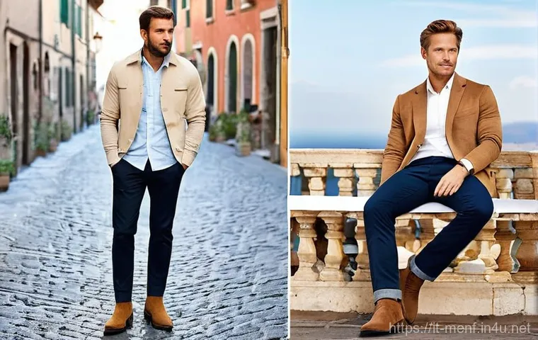 겨울 남성 가죽 장화 - **Prompt: Robust Men's Lace-Up Boots for a Winter Adventure**
    "A rugged and modern man, in his l...