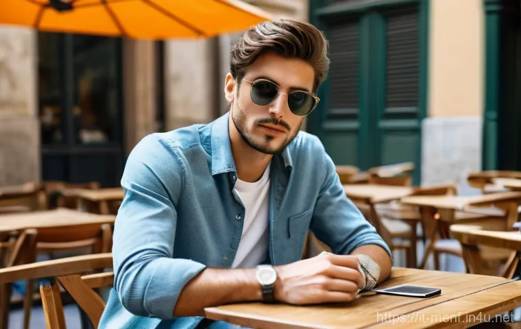 남성용 타이핀 활용법 - **Prompt: The Essence of Italian Business Elegance**
    A distinguished Italian gentleman, around 4...