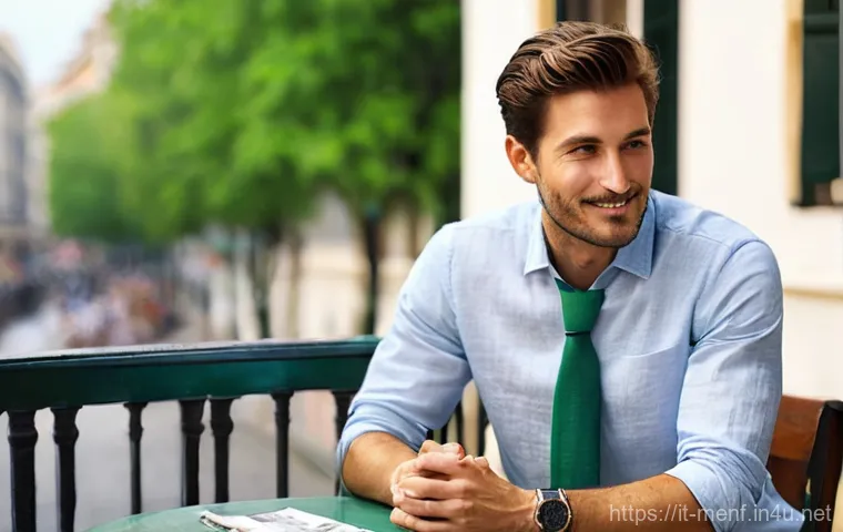 셔츠와 넥타이 조합 - **Prompt: "The Impeccable Professional"**
    A confident male model, mid-30s, stands in a modern, w...