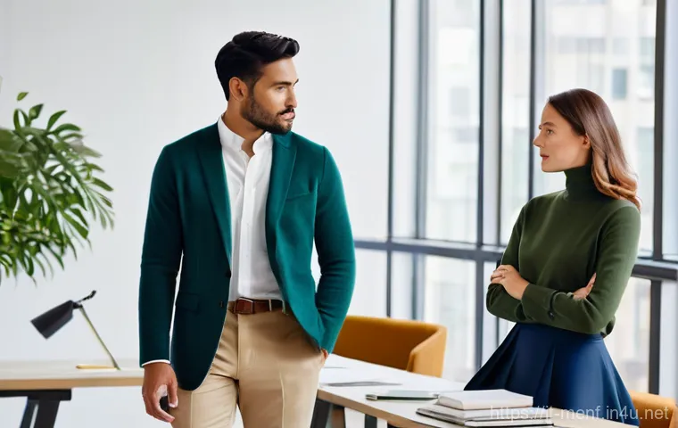 비즈니스 캐주얼 스타일링 - **A discerning Italian man in his early 40s, embodying sharp yet comfortable business casual style, ...