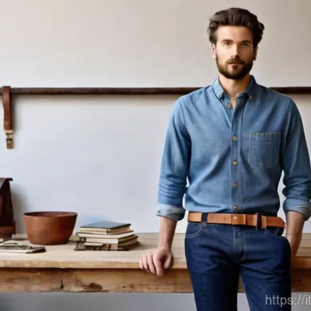남성 봄 데님 스타일 - **Prompt 1: The Artisan of Raw Denim**
    A stylish Italian man, aged 30-40, stands confidently in ...