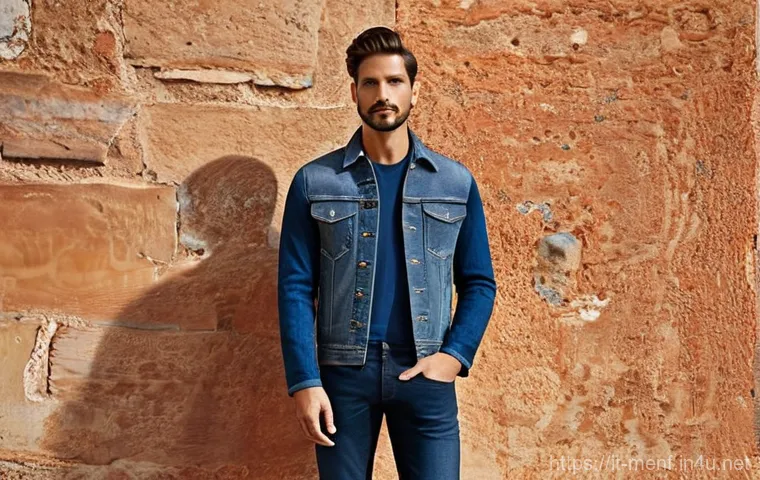 남성 봄 데님 스타일 - **Prompt 2: Effortless Comfort in Milanese Street Style**
    A fashionable young Italian man, in hi...