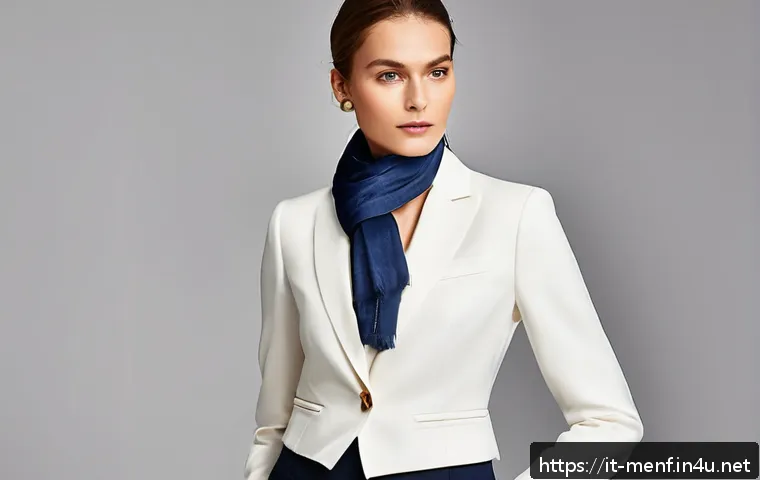 흰 셔츠 코디법 - A sophisticated office outfit featuring a white shirt paired with tailored beige linen trousers and ...